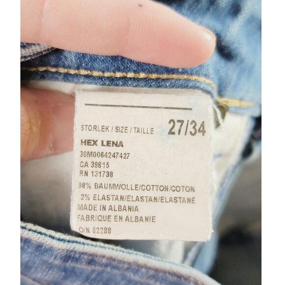 ACNE HEX LENA MID RISE SLIM FIT MEDIUM WASH JEANS, SZ 27x34 - Picture 12 of 16